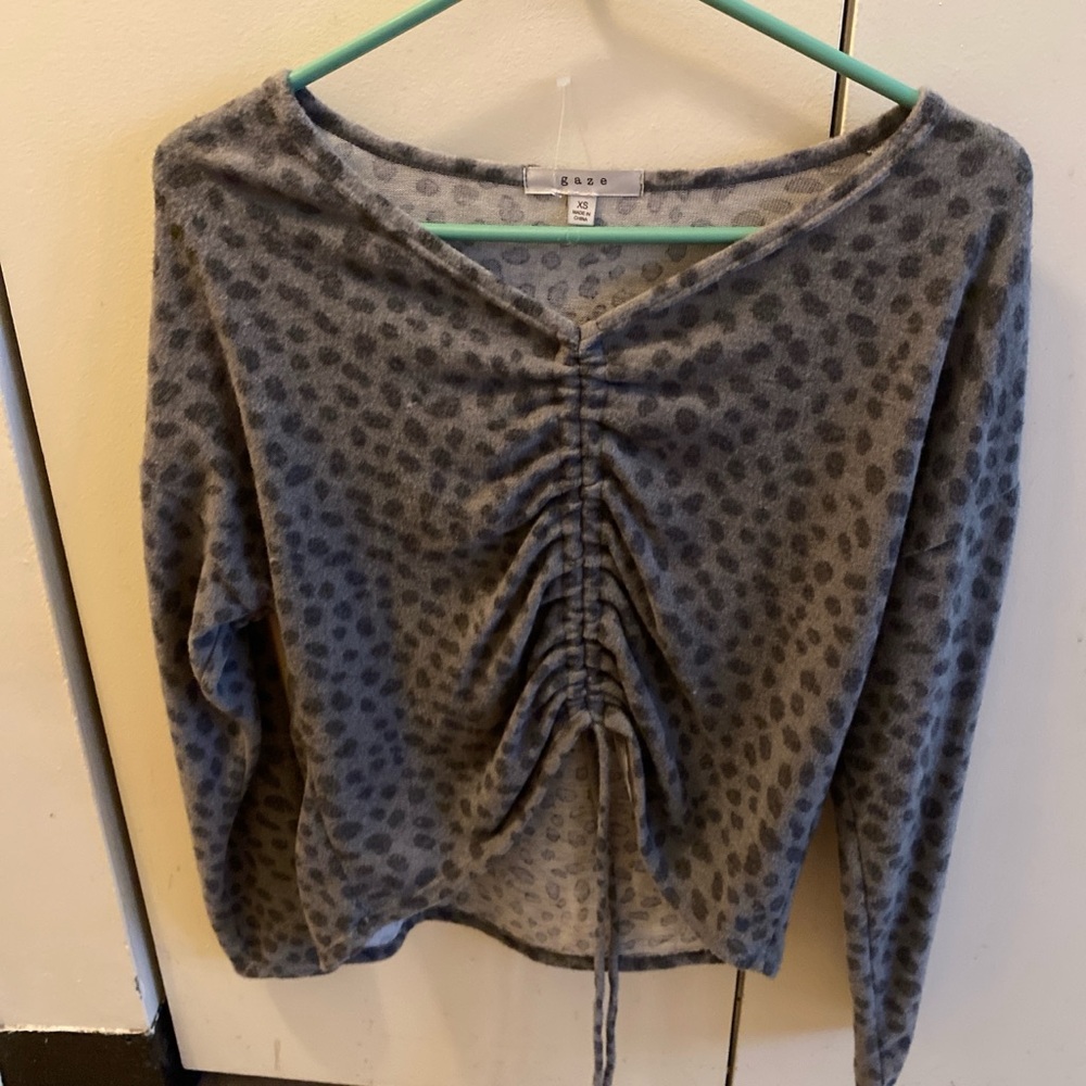 Grey Cheetah Print Top